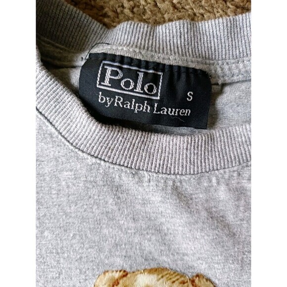 Polo Ralph Lauren T-Shirt Boys Size Small Gray Polo Bear Short Sleeve Vintage - Picture 3 of 6